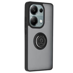 Husa pentru Xiaomi Redmi Note 13 Pro 4G / Poco M6 Pro 4G, SKYDDAR INNOVATION, Glinth cu Inel Rotativ 360° Magnetic, Negru, set cu sticker  - Img 9