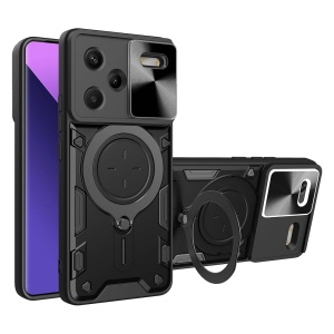 Husa pentru Xiaomi Redmi Note 13 Pro+ 5G, SKYDDAR INNOVATION, CamGuard Pro, Inel Magnetic, Protectie Camera, set cu sticker, Negru