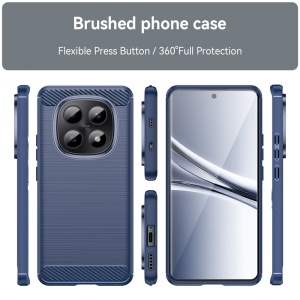 Husa pentru Xiaomi Redmi Note 15 4G / Redmi Note 15 5G / Poco M8 5G, SKYDDAR INNOVATION, Carbon Silicone, din Silicon Slim, cu textura Fibra Carbon, set cu sticker, Albastru - Img 6