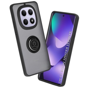 Husa pentru Xiaomi Redmi Note 15 4G / Redmi Note 15 5G, SKYDDAR INNOVATION, Glinth cu Inel Rotativ 360° Magnetic, set cu sticker, Negru