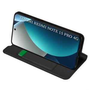 Husa pentru Xiaomi Redmi Note 15 Pro 4G, SKYDDAR INNOVATION, Magskin Book, tip Carte cu Portofel Interior, set cu sticker, Negru - Img 4
