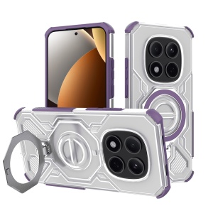 Husa pentru Xiaomi Redmi Note 15 Pro+ 5G / Poco M8 Pro 5G, Antisoc, SKYDDAR INOVATION, Carbon Shield PRO, Magsafe, set cu sticker, Mov