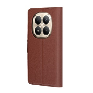 Husa pentru Xiaomi Redmi Note 15 Pro+ 5G / Poco M8 Pro 5G, SKYDDAR INNOVATION, Leather Folio tip Carte, cu Portofel Interior, Finisaje Premium, set cu sticker, Maro - Img 8