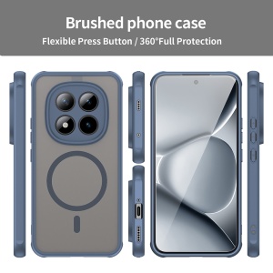Husa pentru Xiaomi Redmi Note 15 Pro+ 5G / Poco M8 Pro 5G, SKYDDAR INNOVATION, HaloFrost MagSafe II, Antisoc, set cu sticker, Bleumarin - Img 6