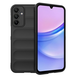 Husa Samsung Galaxy A15 5G, SKYDDAR INNOVATION, Magic Shield, din Silicon Mat, set cu sticker, Negru