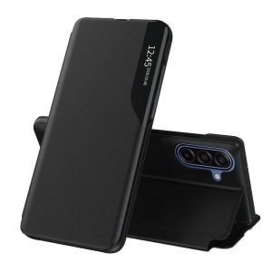 Husa Samsung Galaxy A17 5G tip carte, set cu sticker, eFold, Negru
