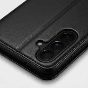 Husa Samsung Galaxy A57, Tip Carte, Slot Card, set sticker, Skyddar Smart Magnetic, Negru - Img 2