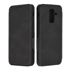 Husa Samsung Galaxy A6 Plus 2018 tip carte magnetica, Techsuit Safe Wallet - Negru