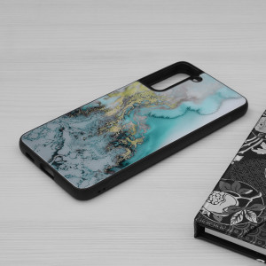 Husa Samsung Galaxy S21 Plus cu sticla securizata, Techsuit Glaze - Blue Ocean - Img 5