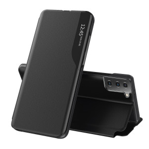 Husa Samsung Galaxy S21 tip carte, Techsuit eFold - Negru - Img 1