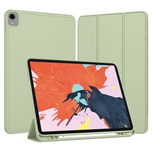 Husa tableta pentru iPad Pro 12.9 (2018/2020/2021/2022), suport Pencil, functie Sleep/Wake, Flex Trifold, set cu sticker, Verde deschis