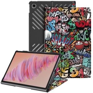 Husa tableta pentru Lenovo Tab Plus, SKYDDAR INNOVATION, cu suport Multi-Unghi si functie Sleep/Wake, FoldPro, Urban vibe, set cu sticker