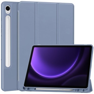 Husa tableta pentru Samsung Galaxy Tab A11 Plus / A9 Plus, suport Pencil, functie Sleep/Wake, Flex Trifold, set cu sticker, Mov