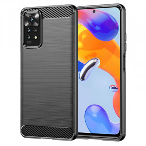 Husa Xiaomi Redmi Note 11 Pro 5G, Techsuit Carbon Silicon - Negru - Img 1