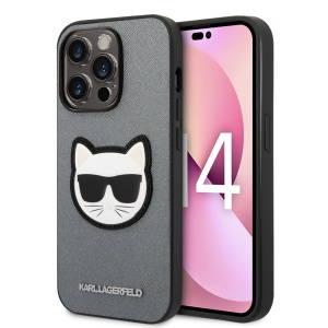 Huse pentru iPhone 14 Pro, Karl Lagerfeld, Saffiano, Argintiu