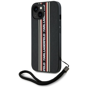 Huse pentru iPhone 15, Karl Lagerfeld, Saffiano Athleisure, Rosu