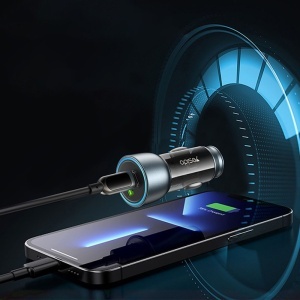 Incarcator auto, USB si Type-C, 30W, Fast Charging, Yesido, Negru - Img 4