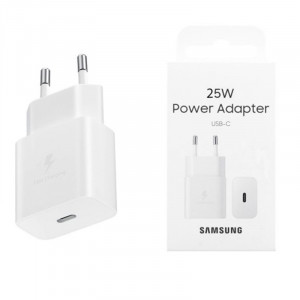 Incarcator priza fast charge 25W, Type-C, Original Samsung (EP-T2510NWEGEU) - Alb - Img 1