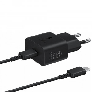 Incarcator priza USB-C, 25W + Cablu Type-C - Samsung (EP-T2510XWEGEU) - Black (Blister Packing) - Img 2