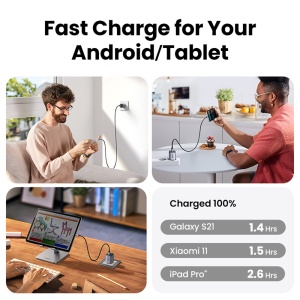 Incarcator USB-C, GaN, Fast Charging, 20W, 3A, QC4.0+, Ugreen Nexode CD318 - Gri - Img 3