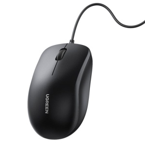 Mouse cu Fir, Ergonomic Design, USB, Plug&Play, 1200DPI, 1.5m, Ugreen MU007, Negru
