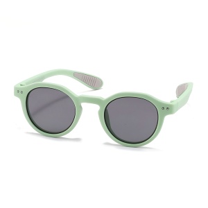 Ochelari de Soare Copii, 3-5 Ani, Protectie UV, Stil Rotund, set cu sticker, Model 8443, Verde menta
