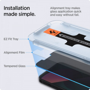 [Pachet 2x] Folie iPhone 13 / 13 Pro / iPhone 14, GLAS.TR Ez-Fit 9H - Privacy - Img 6