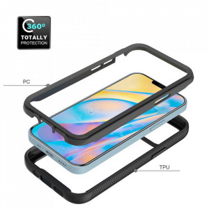 [Pachet 360°] Husa + Folie iPhone 12 Mini, Techsuit Defense - Negru - Img 2