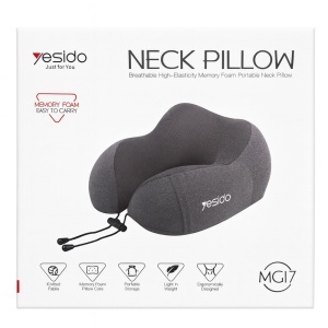 Perna cervicala, Spuma cu memorie, Suport 360, Design ergonomic, Yesido, Negru - Img 7