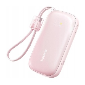 Power Bank 10000mAh 45W cu Cablu Detasabil, USB + USB-C, Incarcare Rapida pentru Laptop si Telefon, Baseus EnerFill FC21 Qpow 3 Ultra, Roz