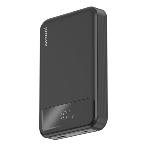 Power Bank Magnetic, Proove Hoodman, 10000mAh, 20W, Afisaj LED, Type-C, Lightning, Qi Wireless, Negru