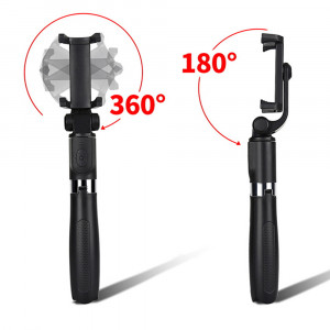 Selfie Stick extensibil cu Trepied si Telecomanda, 70cm, Skyddar Self (SK01) - Negru - Img 4
