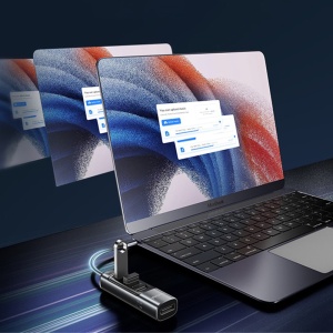 Statie de andocare, 5 in 1, Type-C la 3x USB, DisplayPort, PD 100W, 4K, Yesido, Gri - Img 5