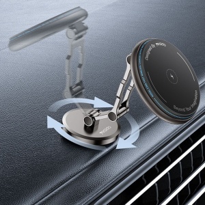 Suport auto cu incarcare wireless, MagSafe, 15W, Zinc Alloy, Bord, Yesido, Negru - Img 5