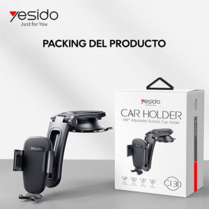 Suport Auto de Telefon cu Prindere pe Bord - Yesido (C130) - Black - Img 7