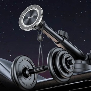 Suport auto telefon, Magnetic, Bord sau Parbriz, Brat telescopic, Yesido, Negru - Img 3