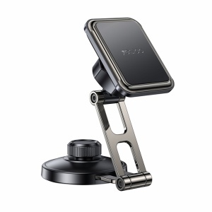 Suport auto telefon, Magnetic, Rotire 360 grade, Brat pliabil, Aliaj zinc, Yesido, Negru