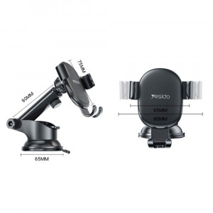 Suport Auto Telefon Parbriz, Bord, Yesido Gravity Grip - Negru - Img 7