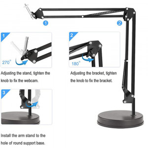 Suport Birou Multifunctional - Techsuit Adjustable Arm Mount (GT6) - Black - Img 4