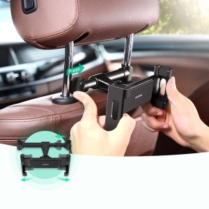 Suport cu Prindere de Tetiera pentru Telefon, Tableta 4.7" - 12.9", Rotire 360┬░, Extensibil, Ugreen LP160, Negru - Img 3