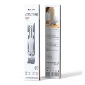 Suport laptop, 7 niveluri ajustabile, Aliaj aluminiu, 13-20 inch, Yesido, Argintiu - Img 7