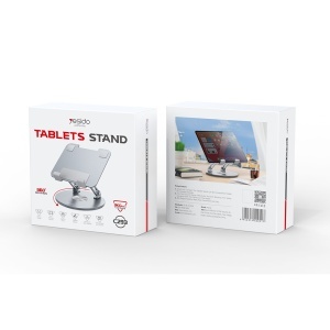 Suport tableta, Rotire 360 grade, Compatibilitate 4.5-13 inch, Aluminiu, Yesido, Argintiu - Img 7