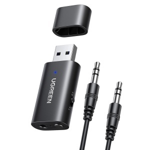 Adaptor Bluetooth Auxiliar USB, Jack, TX/RX Mode, BT5.1 + Cablu Jack, Ugreen CM523, Negru