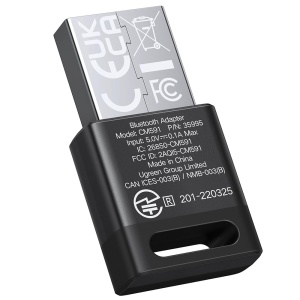 Adaptor, Bluetooth, USB, Plug&Play, Design Compact, Ugreen CM591, Negru - Img 2