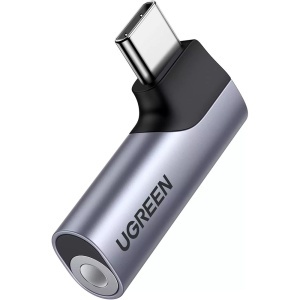 Adaptor Type-C to 3.5mm Jack, Cip DAC, Aluminiu, Ugreen CM460 - Gri - Img 1