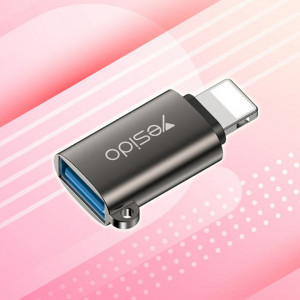 Adaptor USB la Lightning, Plug & Play, 480Mbs, Yesido (GS14) - Negru - Img 2