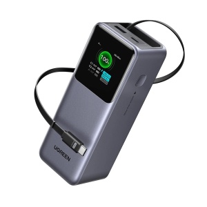 Baterie Externa cu Display Digital, 20000mAh, USB, 2x Type-C, 165W, 20000mAh, Ugreen PB726 - Gri