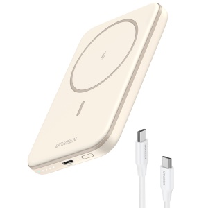 Baterie Externa pentru Telefon, Type-C, 5000mAh, 15W, 5V/3A, Cablu Type-C, Ugreen PB560 - Beige - Img 3