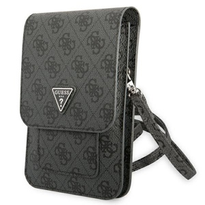 Borseta Universala, Adjustable Strap, Eco-Leather, 2 Large, 4 Small Pocket, Guess Sleeve 4G Triangle Logo, Negru