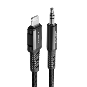 Cablu Audio Lightning la Jack 3.5mm Tata, Apple Hi-Fi, Plug & Play, Certificat MFi, 1.2m - Acefast (C1-06) - Black